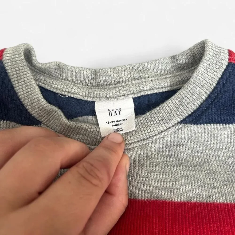 Baby Gap 24 month Blue, Red and Grey Sweater